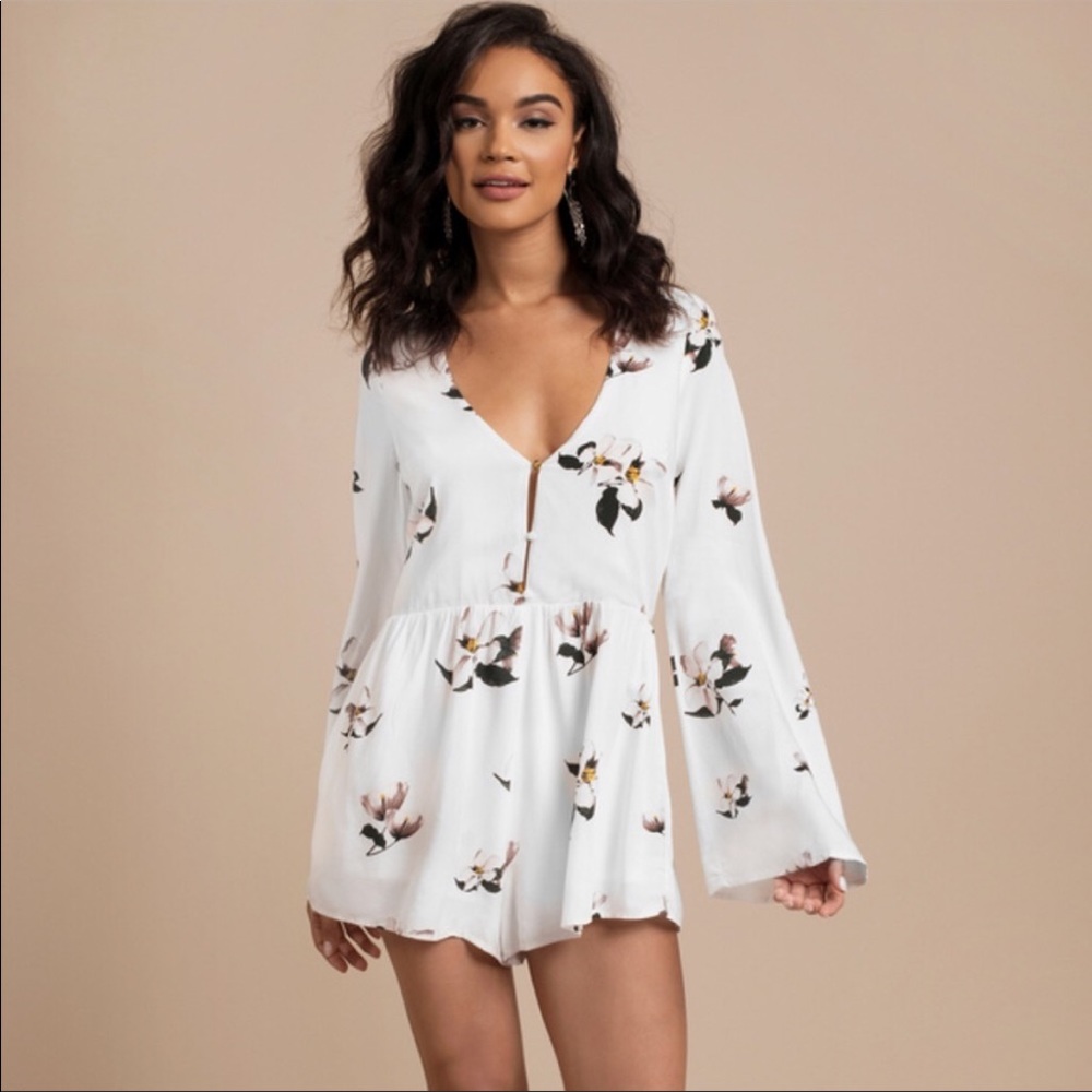 Toni White Floral Romper